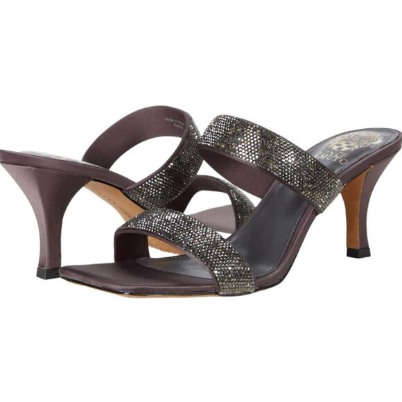 NWOT Vince Camuto Aslee Square toe Dress Sandal Charcoal Size 9.5 - Picture 1 of 9